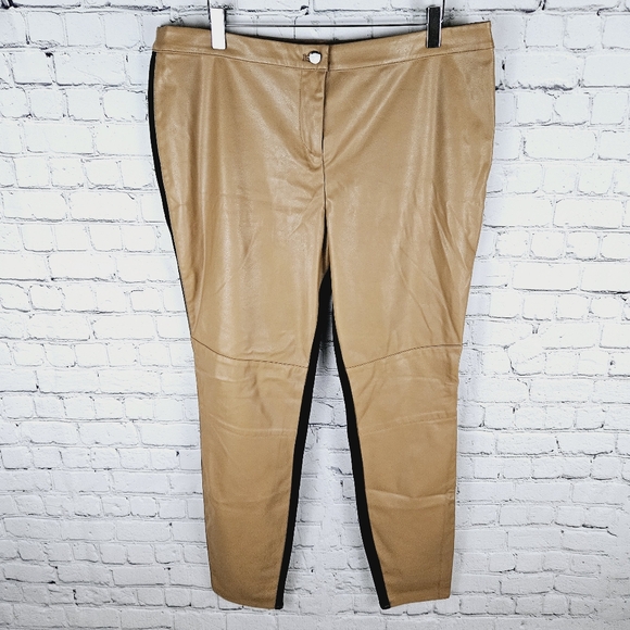 NENE by NENE LEAKES | faux leather high waist stretch trouser pants - Picture 1 of 8